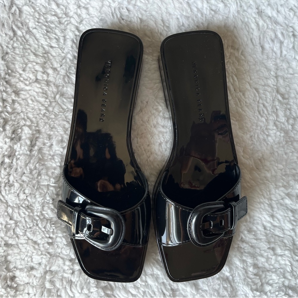 Veronica Beard Black Jelly Slide Sandals